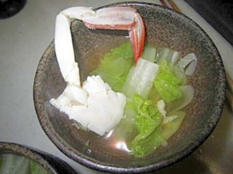 白菜葱蟹鱈スープ